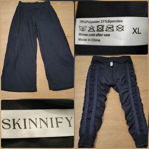 SKINNIFY Resistance Band Pants Black Womens XL Minimalist Pant Legging Combo